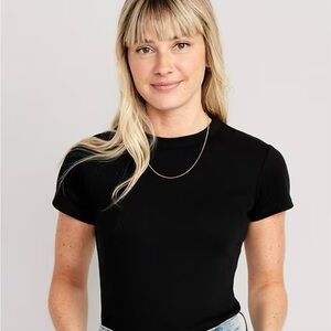 Old Navy Classic Black Short-Sleeve Crewneck Top